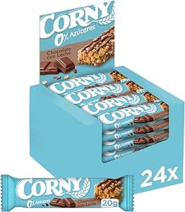 24 Barritas Corny de Cereales Chocolate con Leche 0% azucar de 20gr por 5.11€