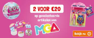 2 voor €20 op geselecteerde MGA Entertainment artikelen bij Lobbes
