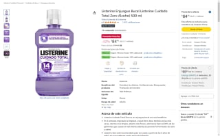 Listerine Cuidado Total 500ml por $84 | Oferta Amazon