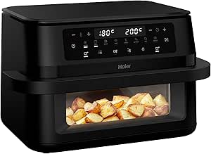 Haier Freidora de Aire Doble Cajón Flex 11L con Divisor y Ventana, 8 en 1 por 99,99€