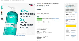 Eucerin Gel Limpiador Facial 400ml por $194 | Oferta Amazon