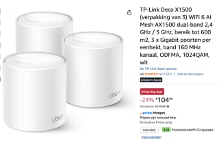 TP-Link WL-AP Toegangspunt Deco X1500 Mesh System 3-Pack voor €104,99 bij Amazon