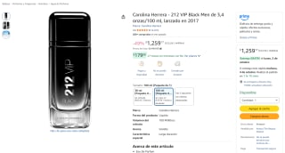 Carolina Herrera 212 VIP Black Men 100ml por $1,259 en Amazon