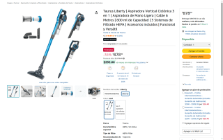 Aspiradora Vertical 3 en 1 Taurus por $878 | Oferta Amazon
