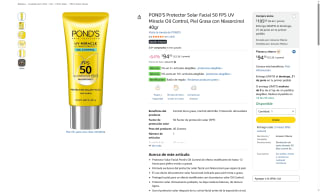 Protector Solar POND'S SPF 50 por $95 | Oferta Amazon
