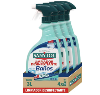 4 Pack x 750 ml SANYTOL limpiador desinfectante antical baños perfume eucaliptus