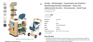 Smoby supermarkt speelset met winkelwagen en kassa voor €29,62 bij Amazon