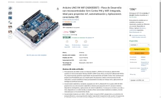 Arduino UNO R4 WiFi ABX00087 por $396 | Amazon