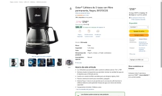 Cafetera Oster 5 Tazas por $256 | Oferta Amazon