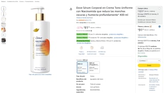 Dove Sérum Corporal en Crema (400 ml) por $75 en Amazon
