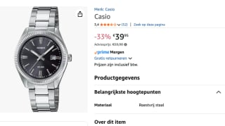 Casio dames horloge voor €39,95 bij Amazon