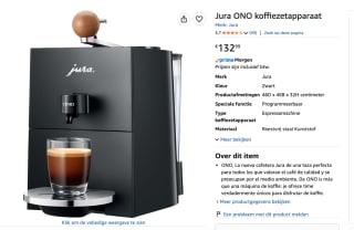 JURA ONO Coffee Black voor €123 bij Amazon
