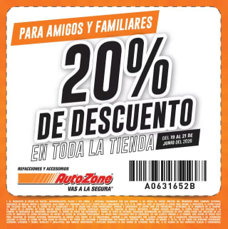 Cupón Autozone: 20% de Descuento | Familiares y Amigos