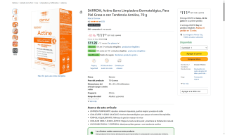 Darrow Actine Barra Limpiadora 70g por $111 | Oferta Amazon