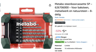 Metabo steenboorcassette SP 8-delig voor €5,58 bij Amazon