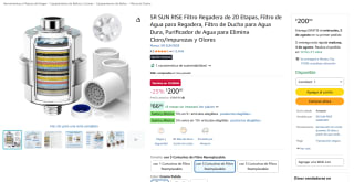 Filtro purificador de agua para regadera 20 etapas por $200 | Oferta Amazon