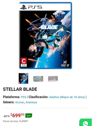 Stellar Blade para PS5 por $700 | Game Planet