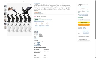 Calcetines Yoga 6/12 Pares Antideslizantes por $219 | Amazon
