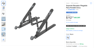 Soporte Elevador Plegable Para Portátil por $112 | Mercado Libre