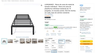 Marco de Cama Lumunance por $551 en Amazon