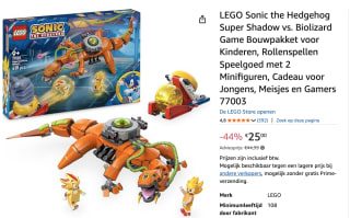 LEGO Sonic the Hedgehog Super Shadow vs. Biolizard voor €25 bij Amazon