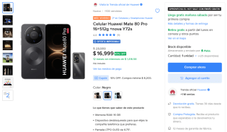 Huawei Mate 80 Pro 512GB + Nova Y72S por $15,299 | Mercado Libre