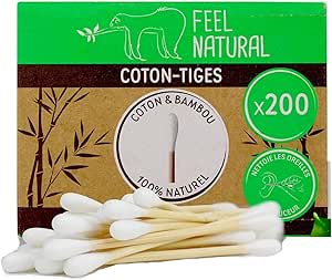 Boîte de 200 Cotons Tiges Bambou Feel Natural à 0,55€