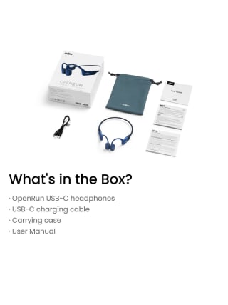 Shokz OpenRun Bluetooth Wireless Open-Ear Headphones (Blue) for £89 at John Lewis