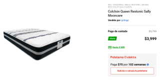 Colchón Queen Restonic Sally Mooncare