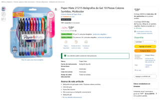 Paper Mate 21215 bolígrafos de gel 10 piezas por $60 en Amazon