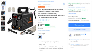 Mini soldadora inverter 3 en 1 por $582 en Mercado Libre
