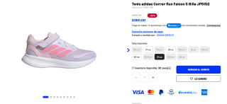Tenis Adidas Run Falcon 5 Niña JP5152 por $360 | Martí