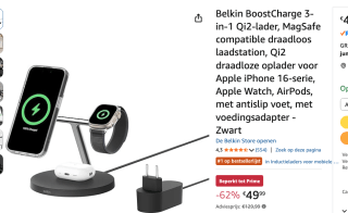 Belkin 3-in-1 Qi2 Draadloze Oplader – Magsafe voor €49,99 bij Amazon