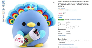 Snackles Peacock with Kung Fu Tea (Matcha) 77690V knuffel voor €6,85 bij Amazon