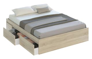 Estructura de Cama Doble Habitdesign Kendra Roble con 4 Cajones por 174,99€