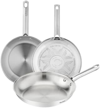 Tefal Duetto On Juego de 3 Sartenes, Acero Inoxidable, Sin revestimiento por 59.99€