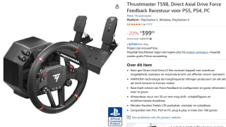 Thrustmaster T598, Direct Axial Drive Force Feedback Racestuur voor €399 bij Amazon
