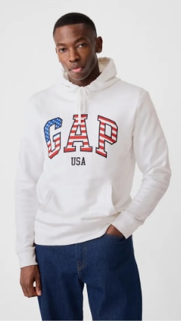 Polerón GAP Americana Sin Cierre Hombre Blanco Oferta $27.490 Solo en GAP.cl