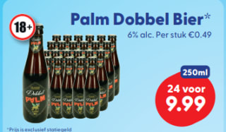 Krat Dobbel Palm Bier voor €9,99 bij Die Grenze