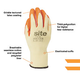 Site SWG380 Builder Gloves Yellow / Orange Large 10 Pack for £5 at Screwfix