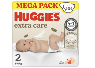 Huggies Extra Care Pañales Talla 2 Pack de 104 por c 70% en 1 al comprar 2