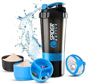 Active 100 Protein Shaker Bottle 500ml with Storage Compartment – 3 Colours