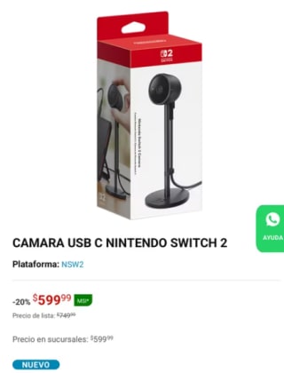 Cámara USB-C para Nintendo Switch 2 por $600 | Game Planet