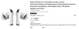 Apple AirPods Pro 3 voor €228,78 bij Amazon