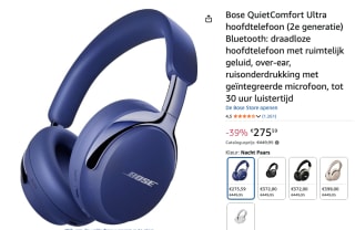 Bose QuietComfort Ultra - Koptelefoon voor €275 bij Amazon