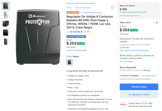 Koblenz RS-1410 regulador de voltaje 1410VA por $354 en Mercado Libre