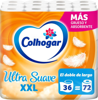 Colhogar Ultra Suave XXL 36 rollos de 2 capas por 11.97€ en Amazon