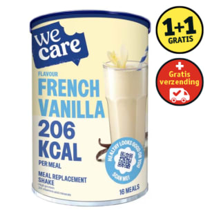 1+1 gratis op WeCare French Vanilla Meal Replacement Shake bij Kruidvat