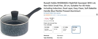 Russell Hobbs Aluminium Nightfall Collection Blue Marble voor €12,19 bij Amazon