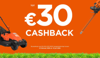 Tot €30 cashback bij aankoop van geselecteerd BLACK+DECKER tuingereedschap